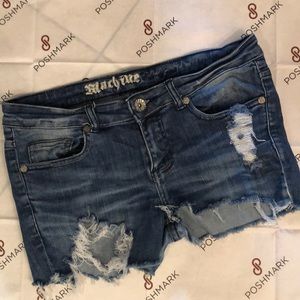 Machine Jeans distressed cutoff shorts‎